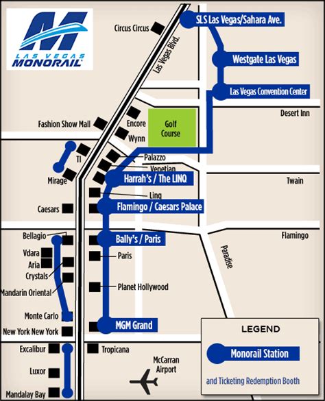 Official Route Map of the Las Vegas Monorail.